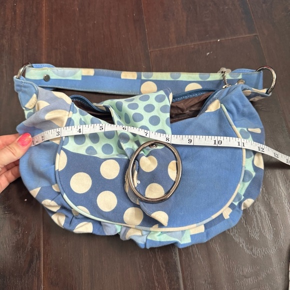 Y2K Polka Dot Patchwork Shoulder Bag baguette - Picture 8 of 9